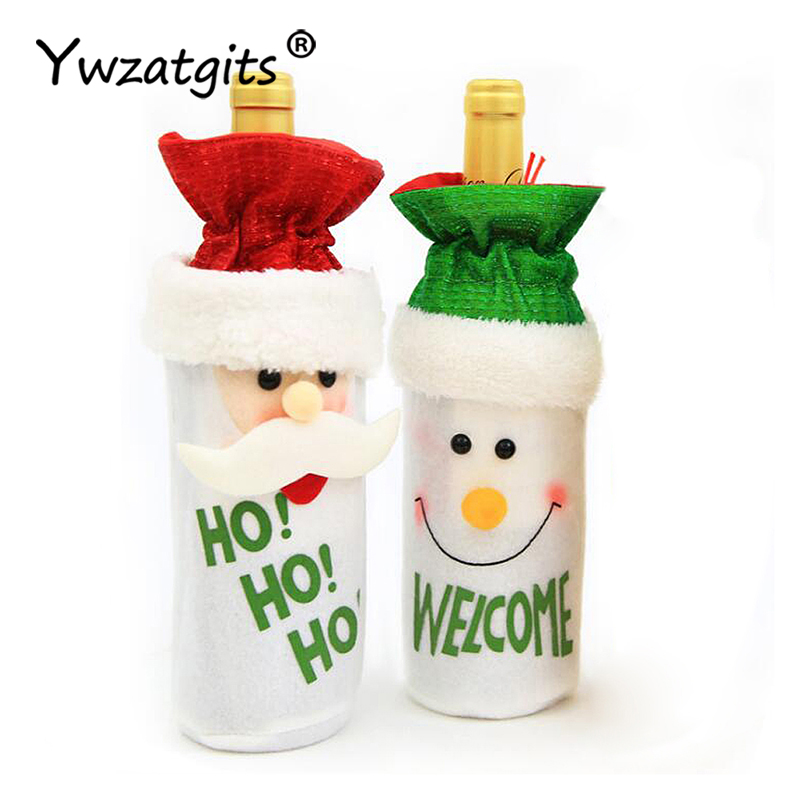 

1piece Approx 27*12cm Christmas Wine Bottle Decor Santa Claus Decorations for Home New Year Xmas Decor