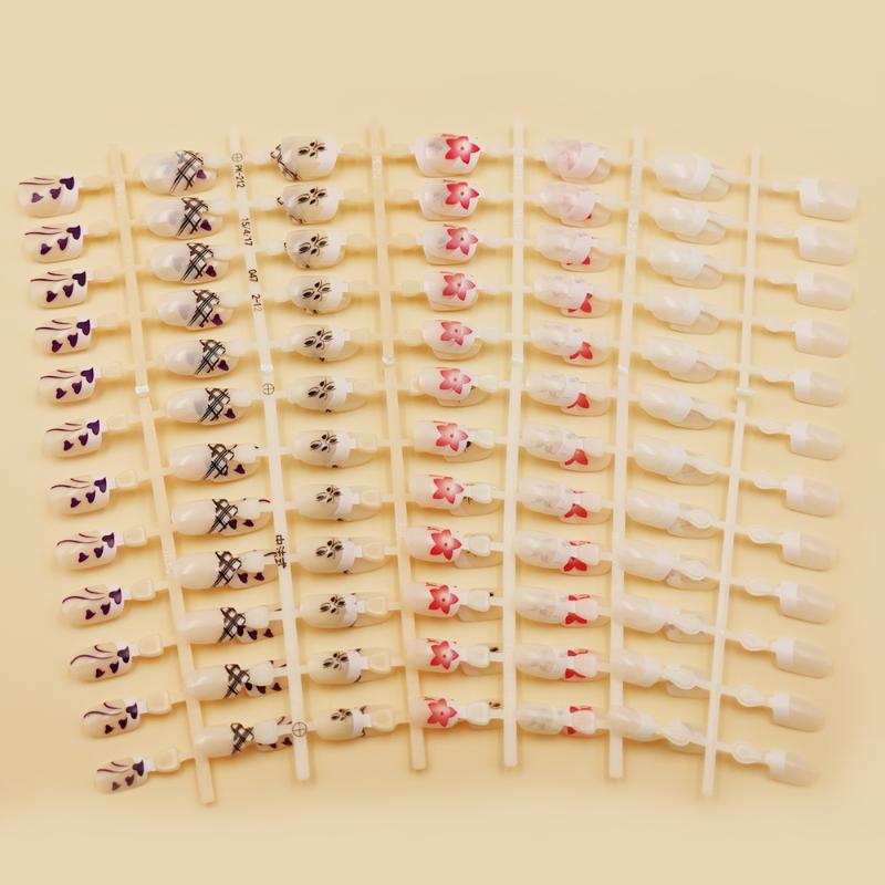 

24pcs/set Full Cover Fake Nail Art Design Sexy Cute Fashion Acrylic False Nail Faux Tips Part 6 Of 96 Patterns, A072