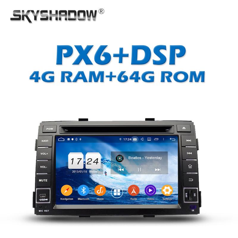 

PX6 Car DVD Player DSP IPS TDA7851 Android 9.0 64GB + 4G LTE Bluetooth 5.0 Wifi GPS Map RDS Radio For kia SORENTO 2011 2012