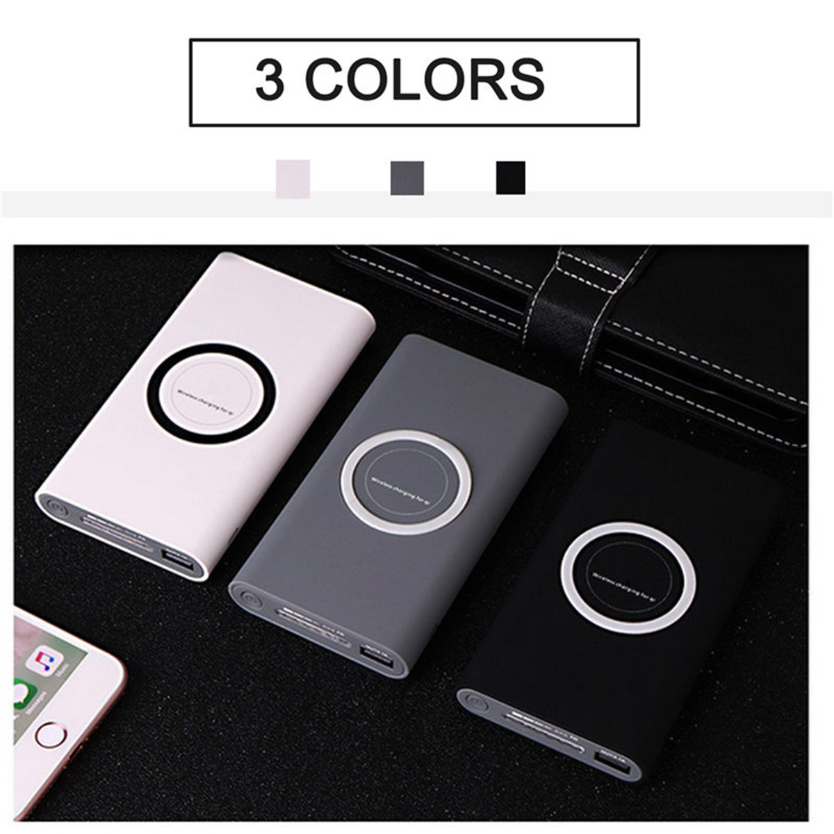 

NEW Qi Wireless Charger 10000mAh Battery Power Bank Fast Charging Adapter For Samsung S10 iPhone 8 iphone X XR XS with Retail Box