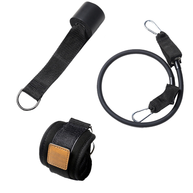 

Yoga Resistance Bands with Ankle Straps Cuff with Cable Exercise Fitness Band Rubber Loop Tube Bands Gym Door Anchor Ankle Strap, Black