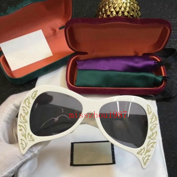 

0143 Sunglasses With boxes The Latest Women Butterfly Print Frame Fashion Avant-garde Style Top Quality UV Protection Eyewear