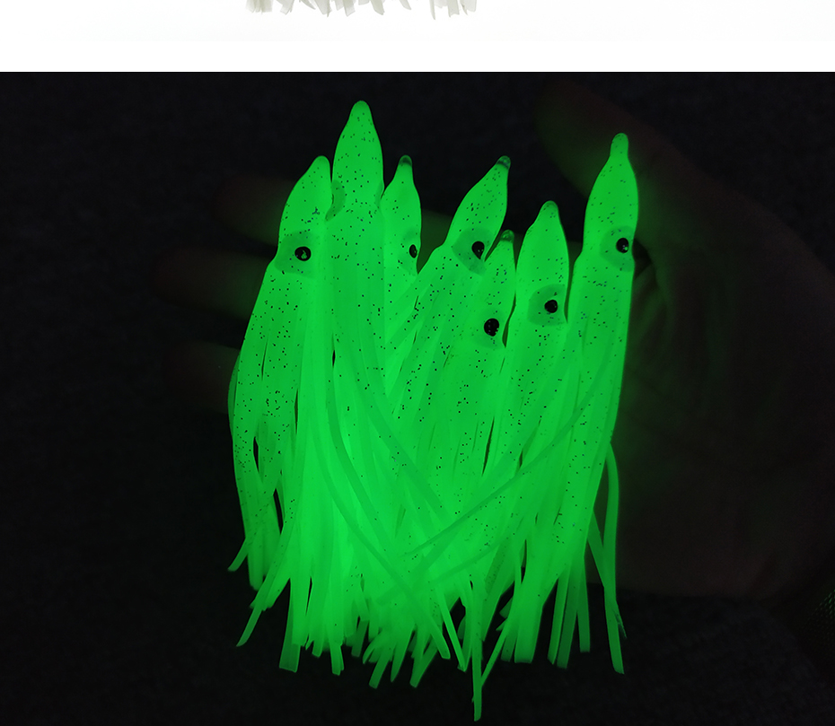 100 pieces Luminous Hoochie Octopus Skirts Trolling Lures Fishing Tackle Soft Plastic Lures Squid Skirts Saltwater/Bait Lures-image-484817695