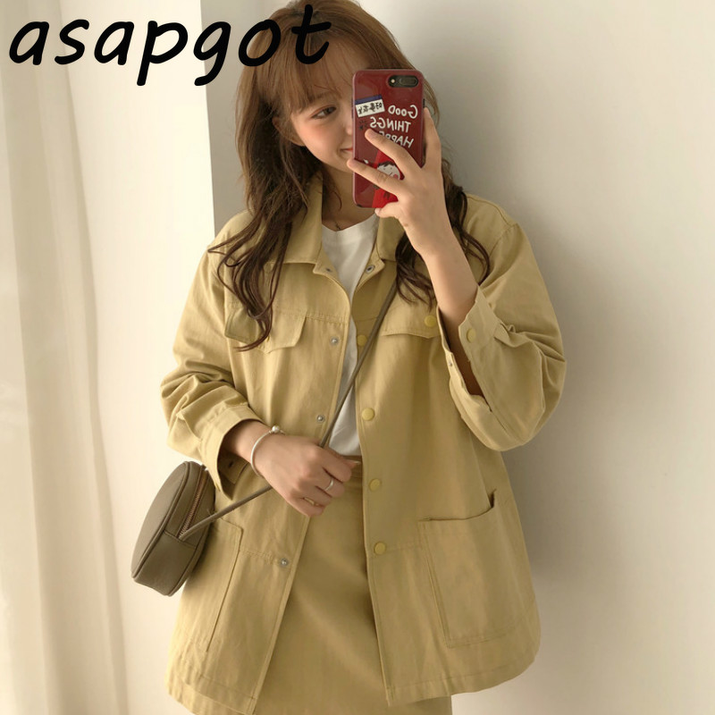 

Skirt Suit Korean Fashion Vintage Loose Blazer Coat A Line High Waist Skirts Mini Trajes De Falda Para Mujer Blazer Skirt Set, A skirt