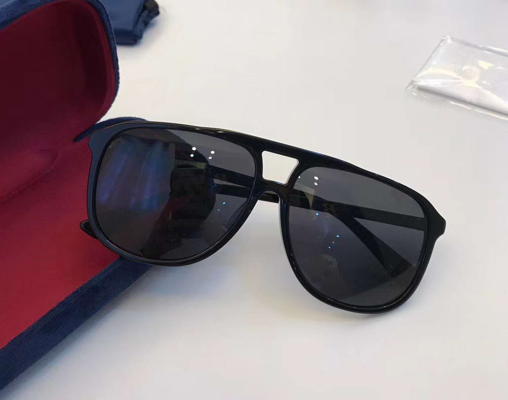 

Men 0262 Black/Grey Lenses Pilot Sunglasses 0262s des lunettes de soleil Fashion sun glasses Shades New with Box