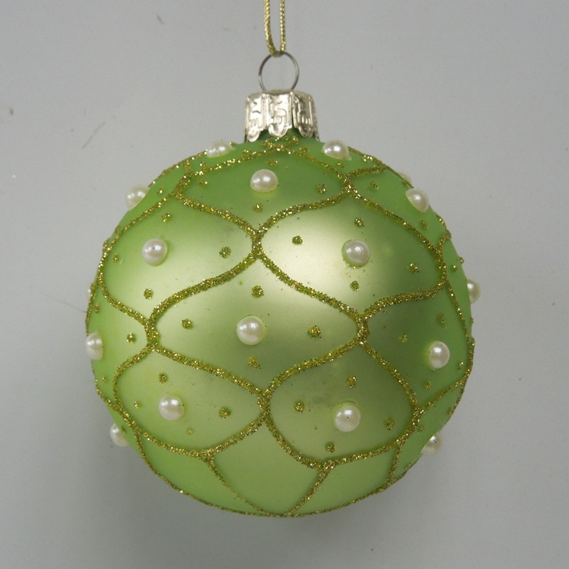 

Apple Green Series Christmas Tree Pendant Small Packing Red Glass Christmas Day Decoration Party Supplies Hand Painting Craft