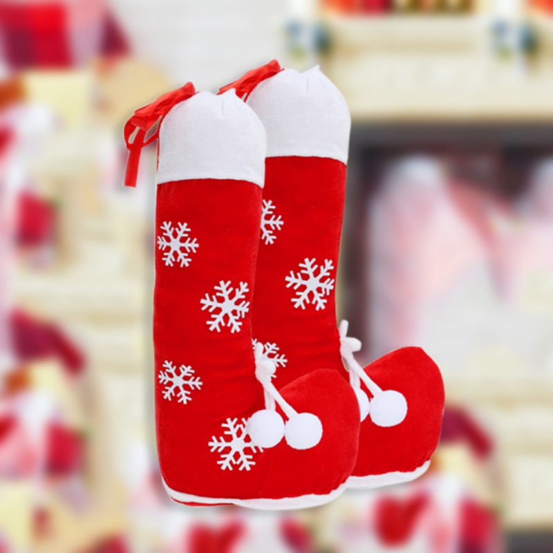 

14 Inch Fireplace Hanging Ornaments Christmas Stocking Drawstring Candy Bag Gift Holder Christmas Tree Seasonal Decorations