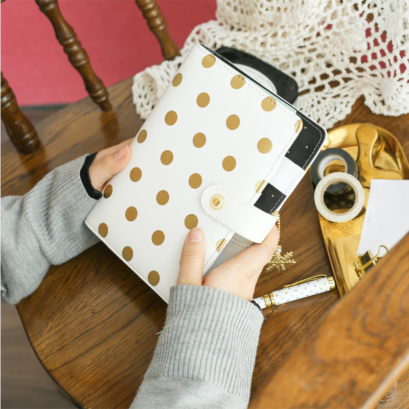 

lovedoki Cute Foil Planner A5 A6 Spiral Notebook Journal Set For Filofax Accessories Daily Planners School Stationery