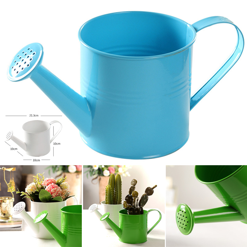 

Watering Can Vintage Style Garden Watering Bucket Solid Color Plant Water Spray Can BJStore, White