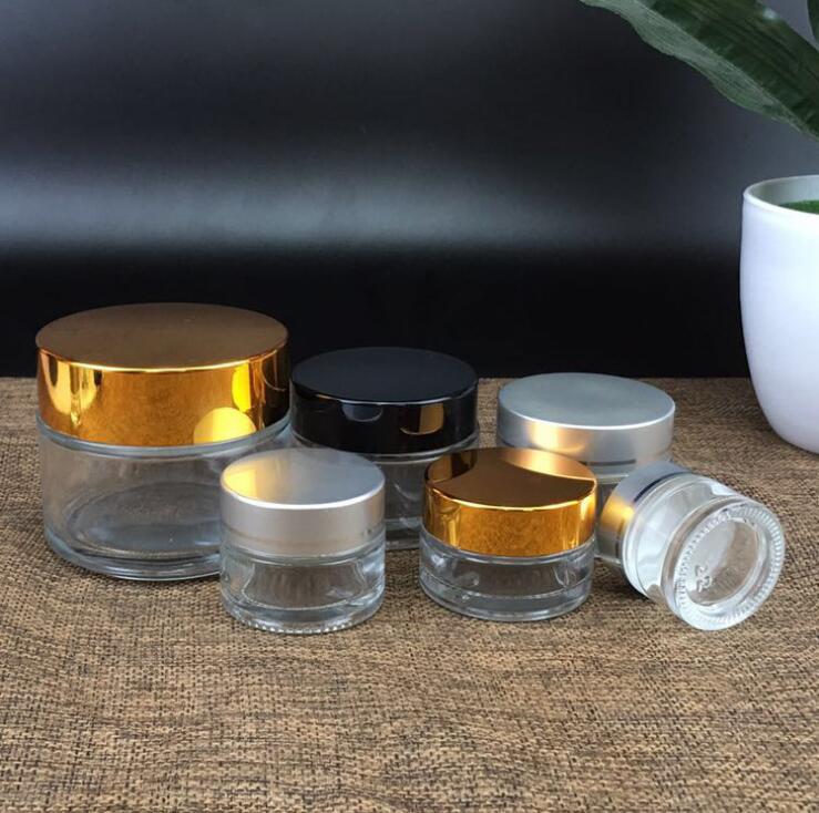 

3 Colors Empty Eye Cream Glass 5/10/15/20/30/50g Transparent Cosmetic Eye Cream Jar Cosmetic Bottle Container Refillable Bottles