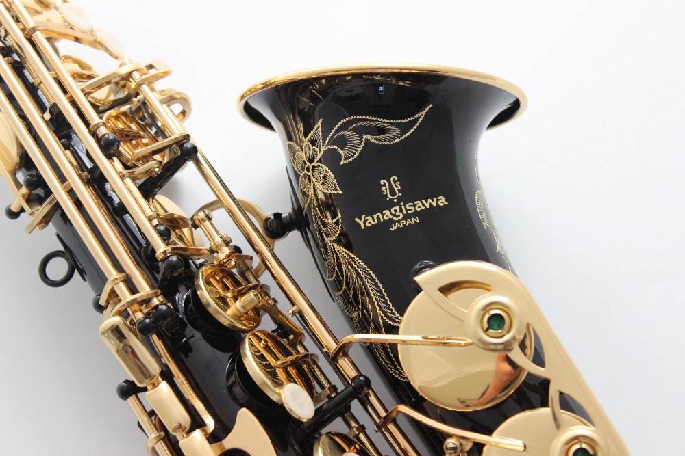 

High quality Yanagisawa Alto Saxophone A-991 A-WO10 Eb black lacquered gold key beautifully carved sax Alto professional free shipping