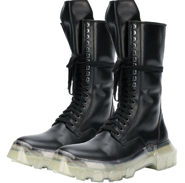 

Martin genuine leather high top boots European and American heavy-bottomed warm personality tide tooling transparent bottom shoes