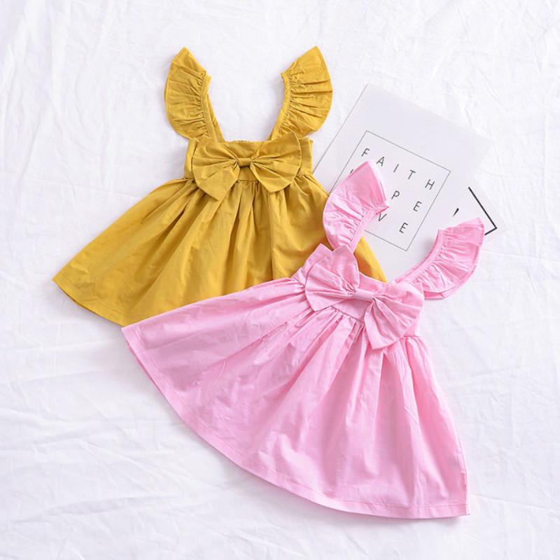 

Pudcoco Newborn Kids Baby Girls Bow Ruffle Princess Dress Party Casual Summer Dress Sundress, Pink