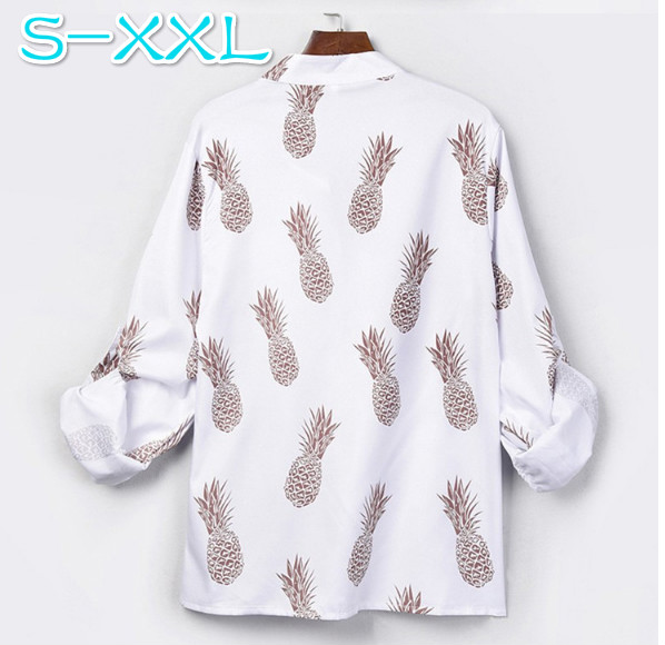 

Pineapple Blouse Women' Shirt Ananas White Long Sleeve Blouses Woman 2020 Womens Tops and Blouse Elegant Top Female Autumn New