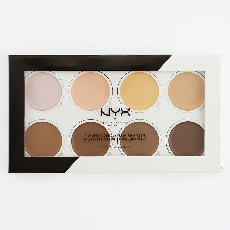 

2020 Hot NYX Highlight & Contour Cream Pro Palette 8 Colors Beauty Pigmented Shadow Highlighter Makeup Face Concealer Palettes Free Shipping, Mixed color