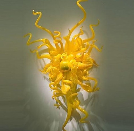 

Art Deco Lamp Lights Yellow Color Modern Home Hotel Decorations Style Look Hand Blown Glass Wall Lamps