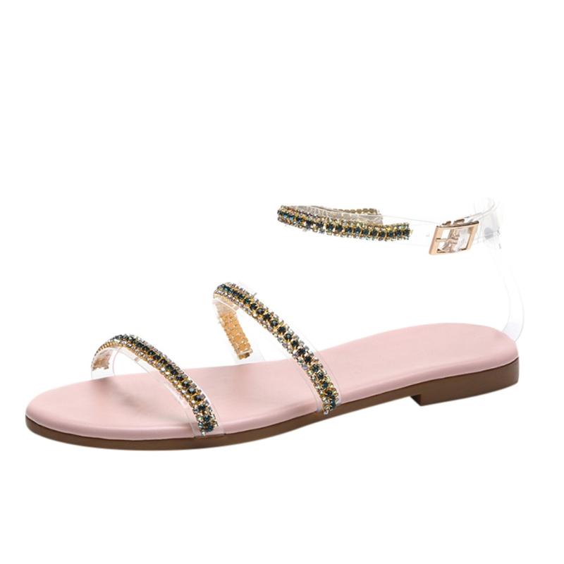 

SAGACE Women Sandals Transparent Falt Shoes Rivet Roman Sandals Women Flat Shoes Summer Beach Summer 2020 Flat Open Toe, Pk