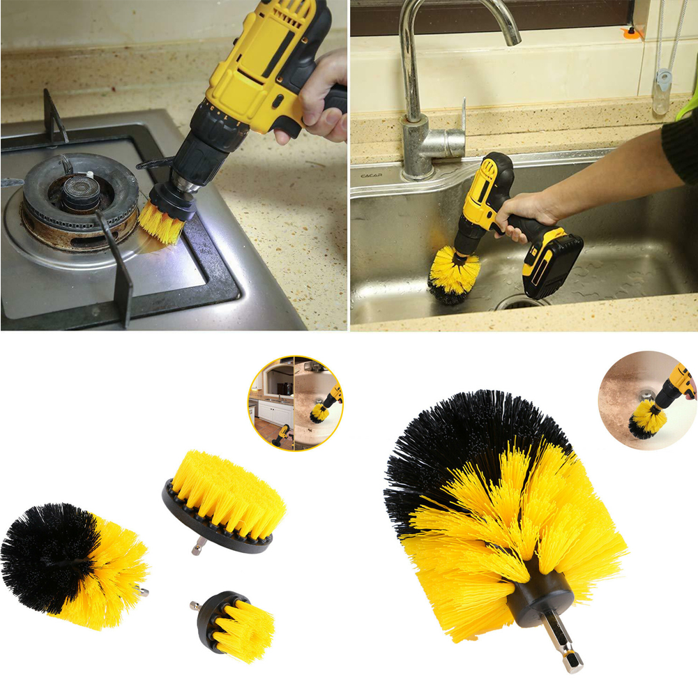 New 1\3PCS Electric Drill Cleaning Nylon Brush Bristle Drill Brush Rotary Scrubber Set Household Cleaning Brushes Tools-image-487117546