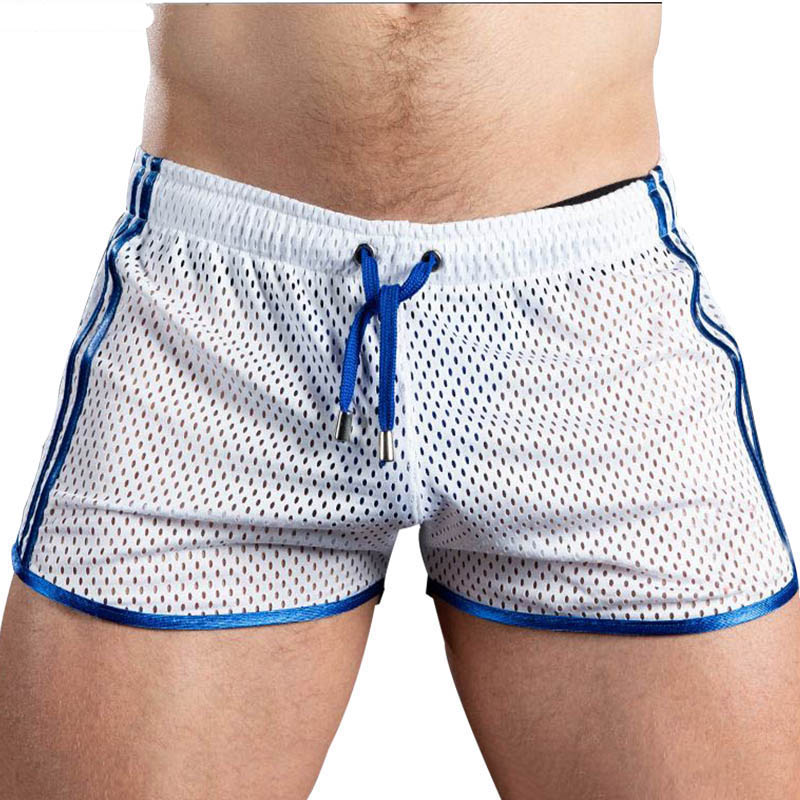 

New Summer Men shorts Fitness Bodybuilding shorts Mens Mesh Breathable Quick Drying Fashion Casual Joggers Sportswear, White;black