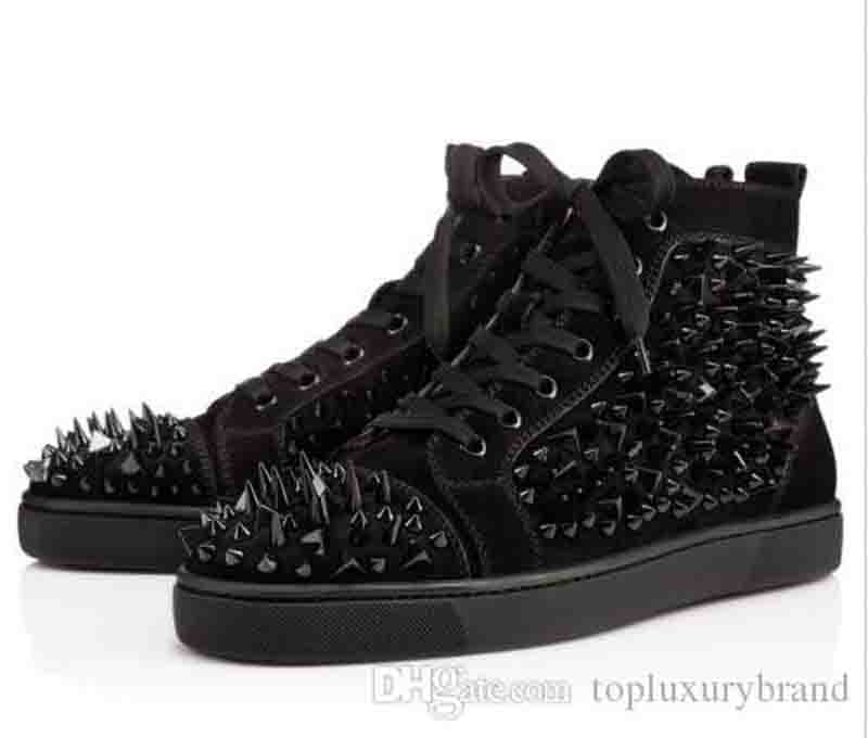 Men Casual Shoe Dark horse Nail PIK Luxury Red Bottom Sneakers Hightop shoes pik-pik spikes flat shoes High Quality Suede Sale