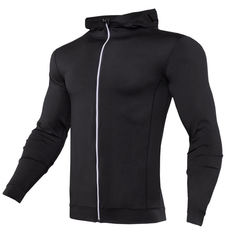 

male Quick-drying jacket tight breathable warm jacket autumn and winter running clothes fitness clothes long-sleeved sweater, Beige