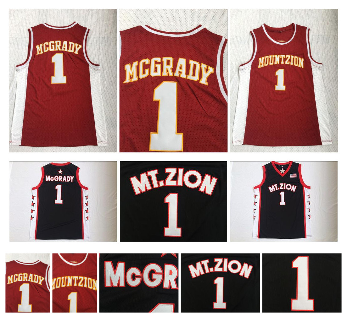 

Tracy McGrady 1 T-MAC High School Basketball Jersey MT.Zion Mount Zion Christian NCAA College Tracy McGrady Black Shirts Stitched, As pic