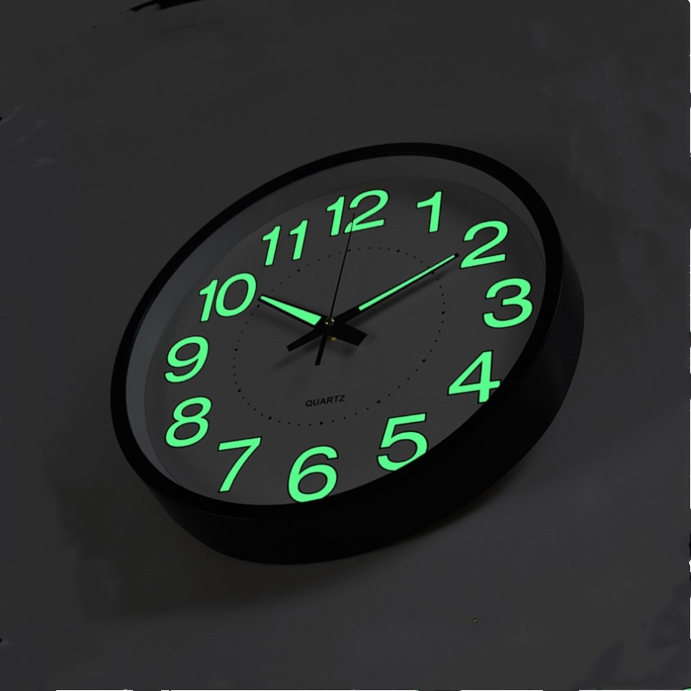 

12 Inch 30 CM Luminous Wall Clock Glow In The Dark Quartz Watch for Kids Rooms Bedroom Living Room Hanging Clock Home Decoration