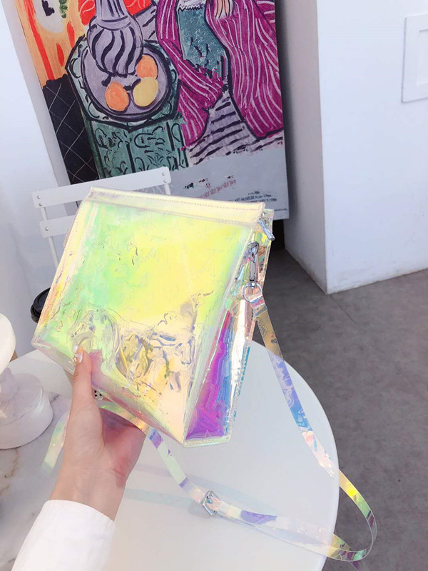 

Shoulder Bags Ms Laser Transparent Make-up Receive Waterproof Wash Gargle Messenger Bag Girls Women Shoulder Bags Handbag Woman Designer, Clear