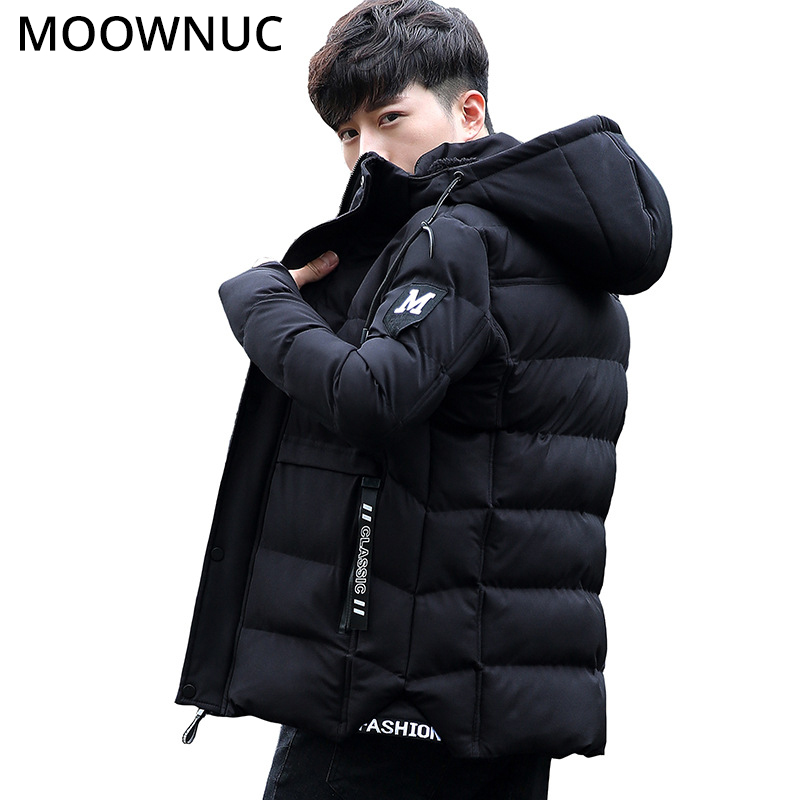 

Parkas Jackets Men Coats Parka Winter Clothes Thicked Youth Fashion Smart Casual Male Keep warm 4XL Hombre MOOWNUC MWC, Black