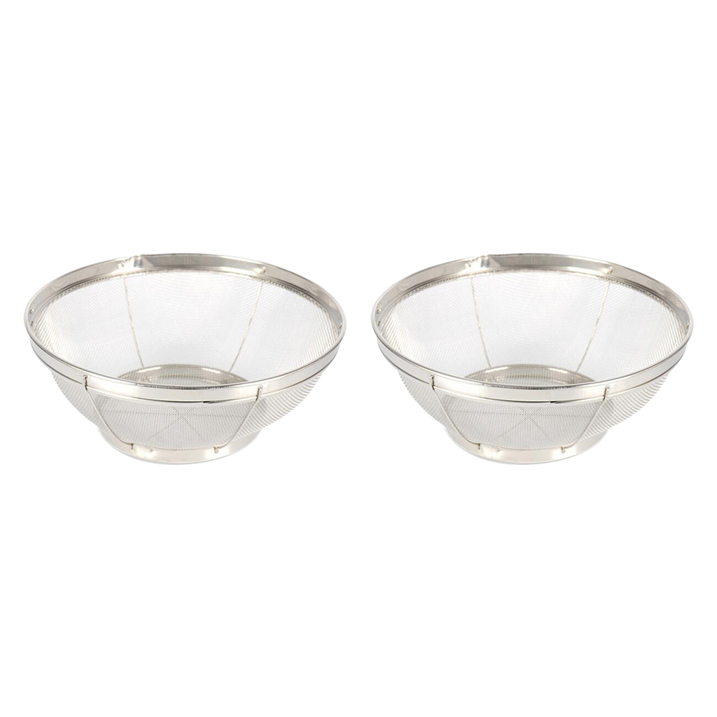 

2 pcs kitchen stainer fruit holder rice drain draining washing bowl basket
