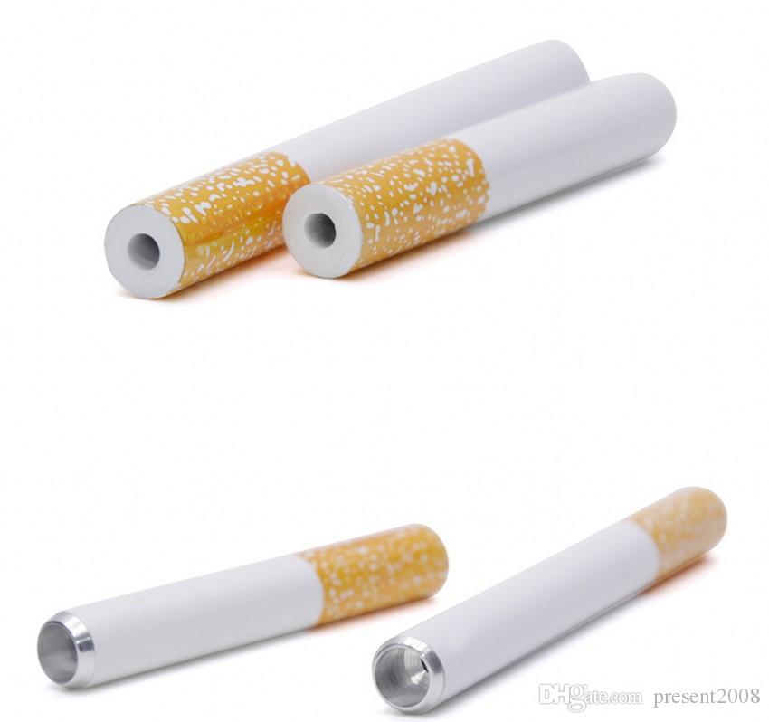 

Wholesale Smoking set of Aluminum alloy pipe 100 PCS/Box 78 mm to 55 mm Length One Hitter Pipes Cigarette Bat Aluminum Metal Pipes ALFF
