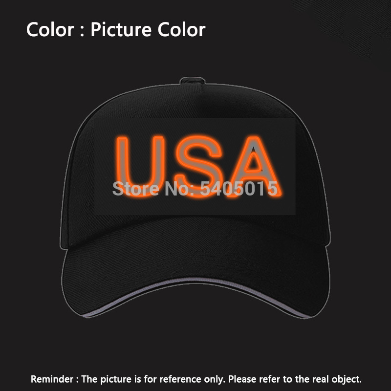 

EL Hat Hip hop Caps Lighting Novelty Bright Holiday DIY Decoration Party Hat For Glow Party Supplies