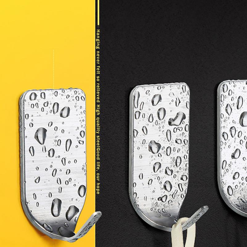 

New 8PCS Silver Kitchen Bedroom Hook Wall Door Stainless Steel Bracket Hook Bathroom Door Hooks