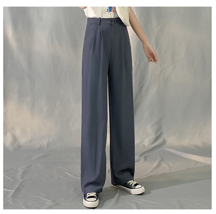 

A244-Summer trendy one button skinny pants wide leg pants, White
