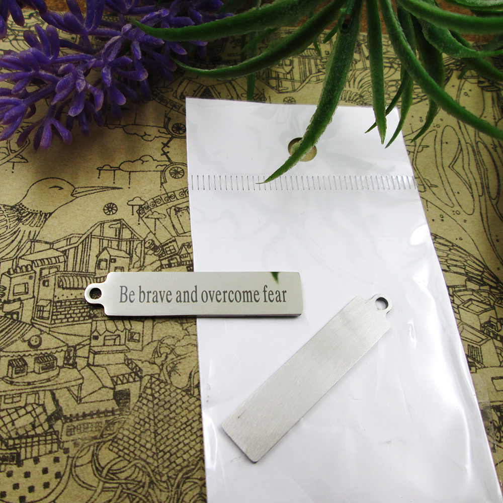 

40pcs--"Be brave and overcome fear"stainless steel charms more style for choosing DIY Charms pendants for necklace