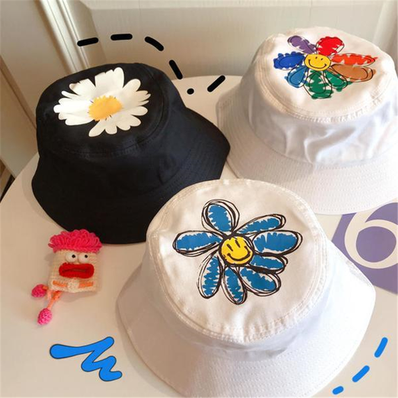 

Wide Brim Hats 2021 Spring Summer Women's Fisherman Hat Sun Basin Tide Style Of All Matching Small Daisy Flower Pmo, White