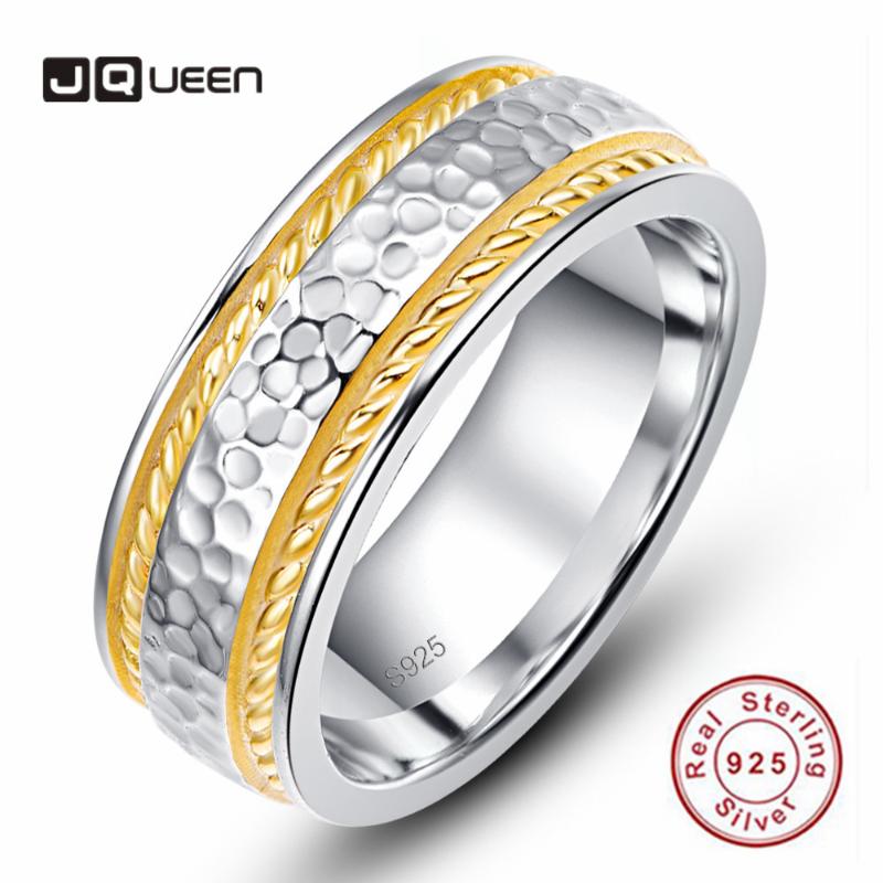 

Cluster Rings JQUEEN 6mm Hammered Finish Personalized 925 Sterling Silver Ring For Men And Women Engagement Wedding