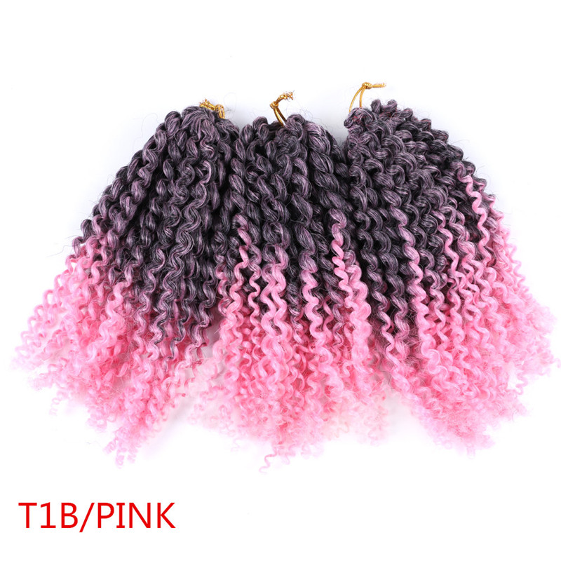 

8Inch marlybob crochet hair afro kinky curly hair 90g/Lot crochet braids curly wave crochet braiding synthetic hair extension Jerry Curl, #bug