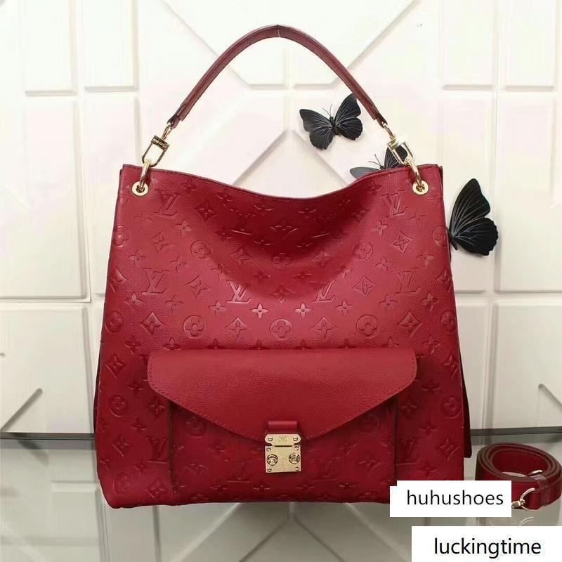 

M40808 NEW RED Flowers printing Embossed WOMEN Bags Hobo HANDBAGS TOP HANDLES BOSTON CROSS BODY MESSENGER Shoulder