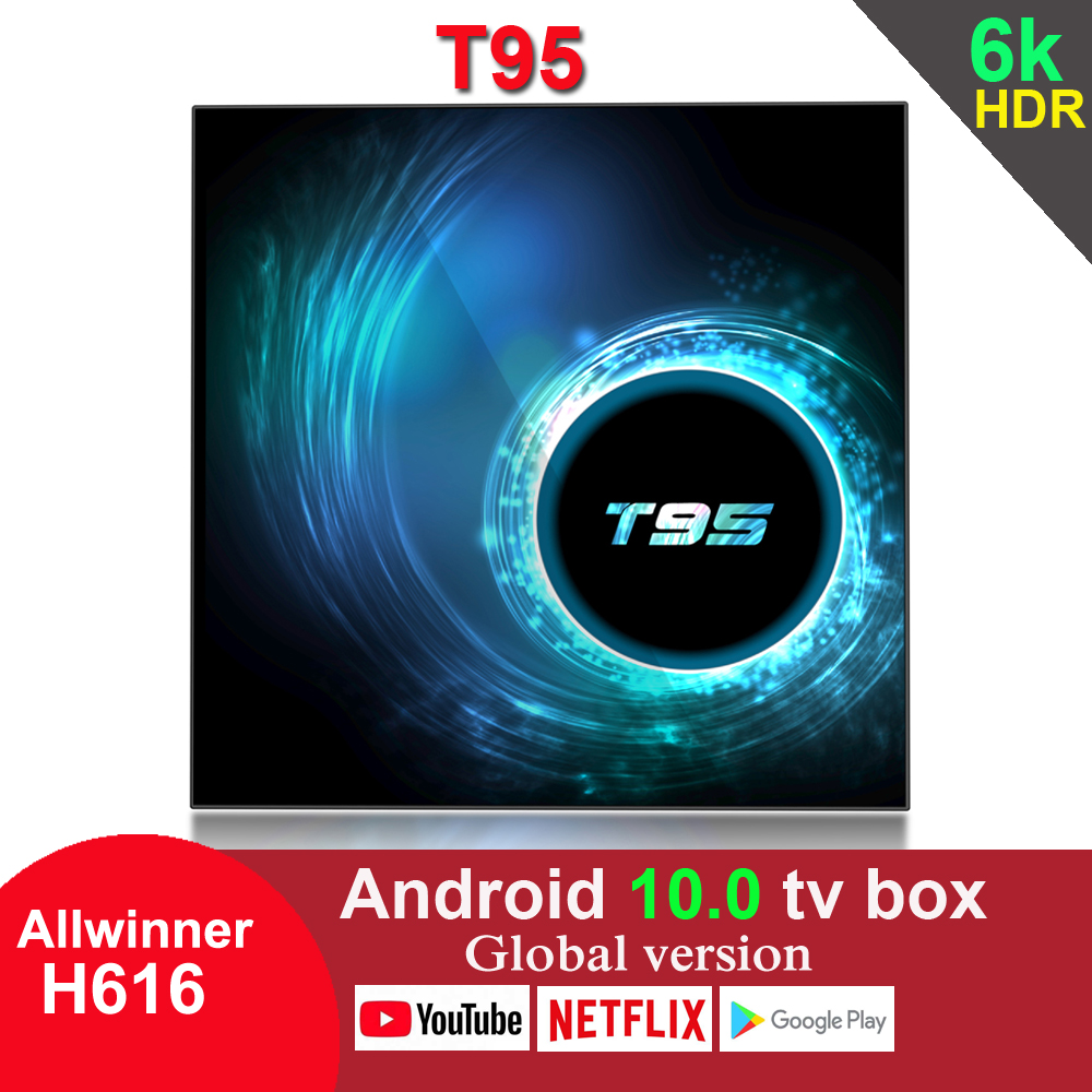 

T95 Android 10.0 TV Box Allwinner H616 4GB 32GB 2.4G Wifi HDR Google Play 6K 2GB 16GB Set Top Box