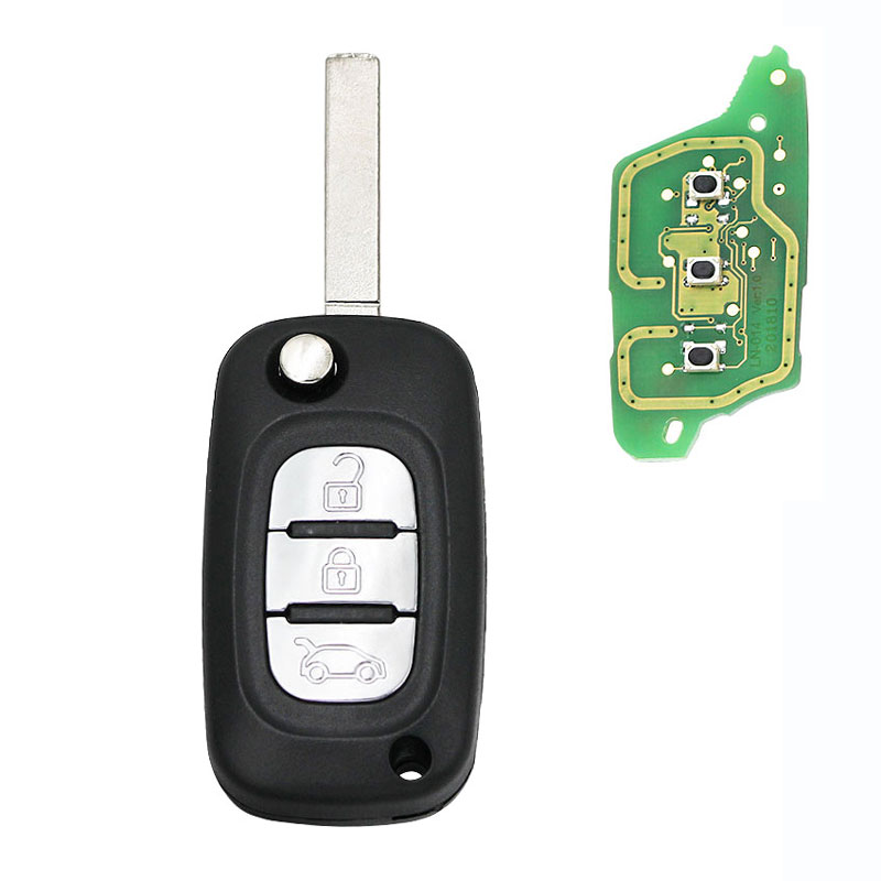 Flip Remote key fob 3Buttons 433MHZ with PCF7961 CHIP for Fluence Megane 3 Scenic 3 Fluence Clio 3 Kangoo Master Modus-image-465269776