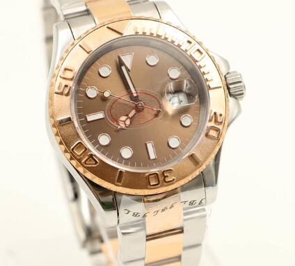 

40MM Champagne Dial Date Mens Watch Watches Automatic Movement Rose Gold Two Tone Stainless Steel Bracelet Rotating Bezel Dot Hour Markers