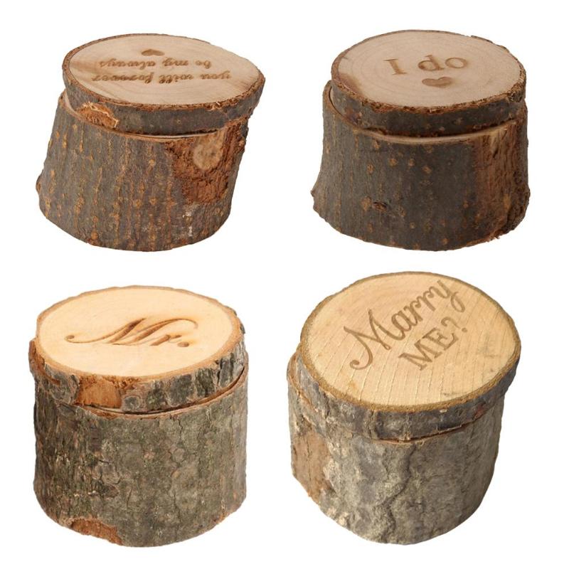 

Personalized Special Country Wedding Engagement Romantic Beautiful Small Cute Wooden Ring Box Ring Bearing Box 60*60*52mm
