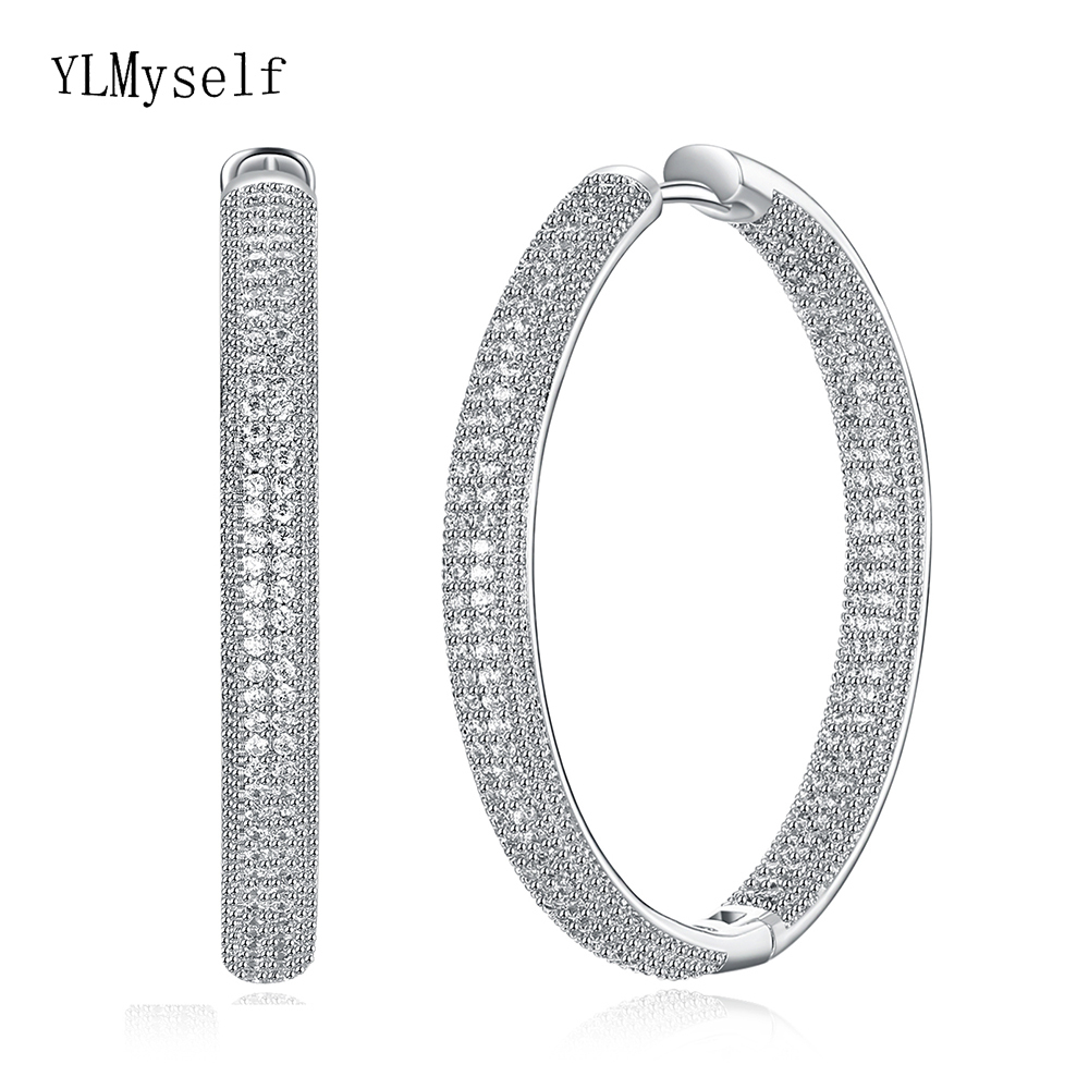 

Top Quality 4cm Diameter Large Hoop Earrings White Jewelry Classic Jewellery Fast Shipping Women Big Circle Earring Y19062703