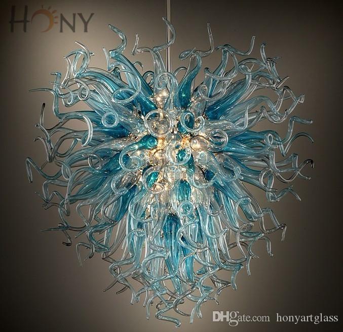 Free Shipping AC Led Bulbs 110v/240v Borosilicate Unique Europe Style Blown Glass Pendant Hanging Lamp-image-524879155