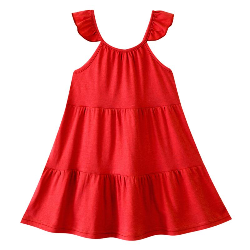 

Summer Beach Loose Dress For Girl Toddler Kids Clothes Fashion Baby Dresses Solid Ruffle Suspender Dress Outfits Clothes #25, Blue