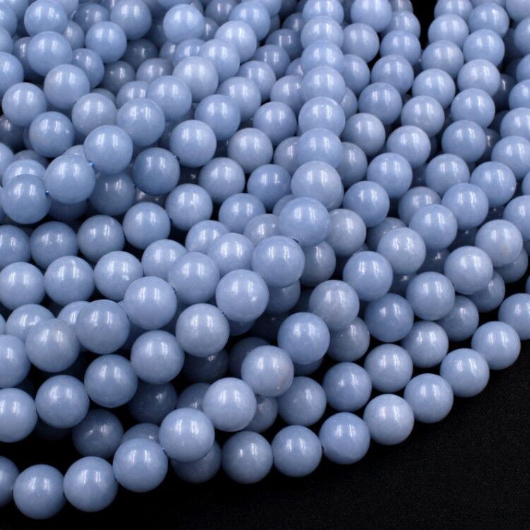 

Natural Angelite Round Beads, 6mm 8mm 10mm Wholesale Gemstone Beads,15.5inch,Full Strand ,Hole 1mm