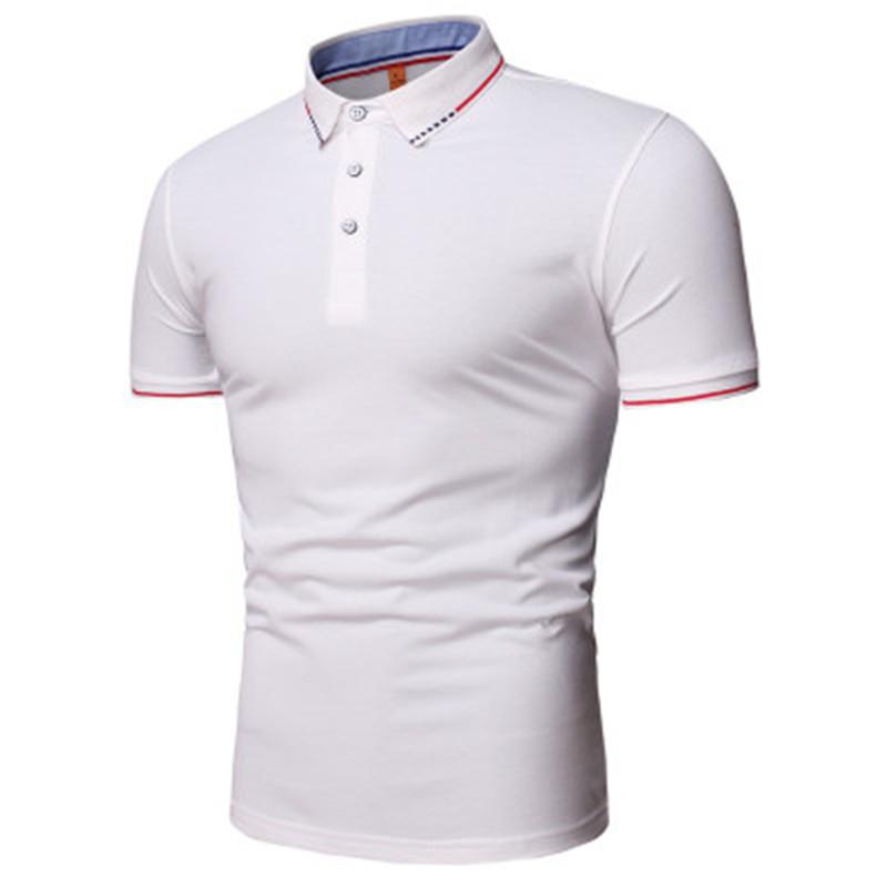

Designer Business Man Polo Casual Multicolor Solid Color Polo Shirt Fashion Trend Men Short Sleeve Fitness Sweatshirt Shirt Sports Clothes, White
