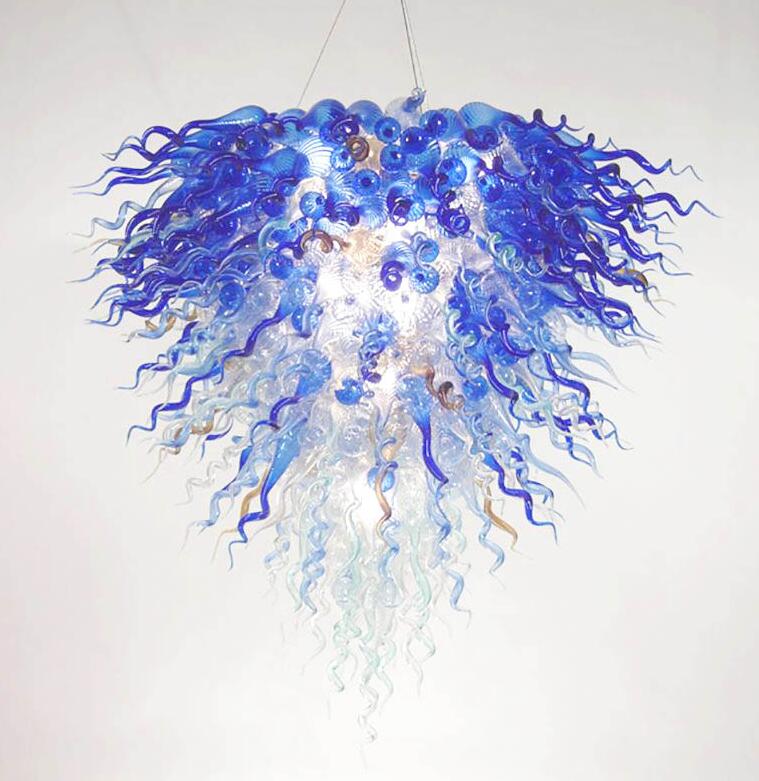 

Blue Glass Pendant Lamps Hand Made Blown Chandeliers Lighting Modern LED Chandelier for House Art Decoration