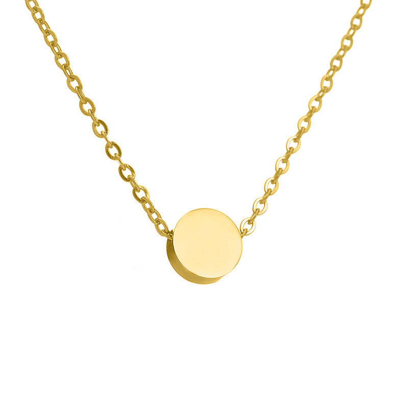 

Initial Round Dot Pendant Choker Necklace 18K Gold Plated Stainless Steel Necklace Women's Fashion Jewelry Support Customization